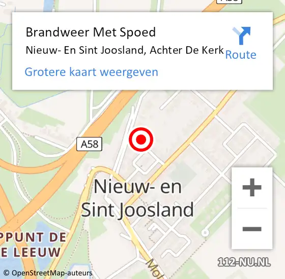 Locatie op kaart van de 112 melding: Brandweer Met Spoed Naar Nieuw- En Sint Joosland, Achter De Kerk op 21 januari 2017 14:32