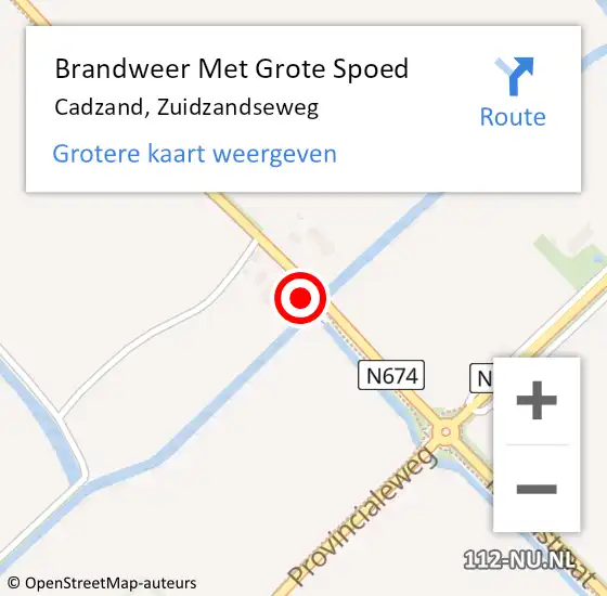 Locatie op kaart van de 112 melding: Brandweer Met Grote Spoed Naar Cadzand, Zuidzandseweg op 21 januari 2017 15:34