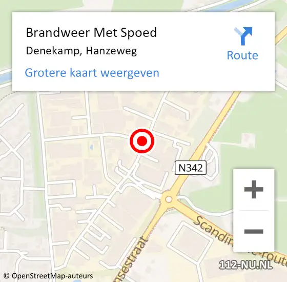 Locatie op kaart van de 112 melding: Brandweer Met Spoed Naar Denekamp, Hanzeweg op 21 januari 2017 16:14