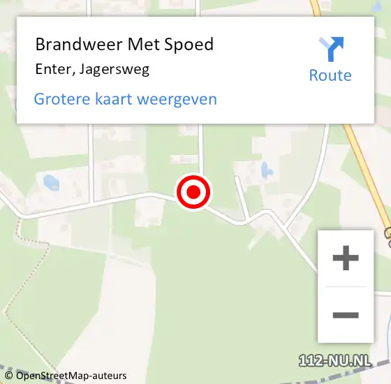 Locatie op kaart van de 112 melding: Brandweer Met Spoed Naar Enter, Jagersweg op 21 januari 2017 16:34