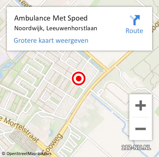 Locatie op kaart van de 112 melding: Ambulance Met Spoed Naar Noordwijk, Leeuwenhorstlaan op 21 januari 2017 17:25