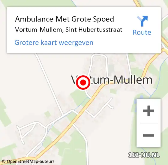 Locatie op kaart van de 112 melding: Ambulance Met Grote Spoed Naar Vortum-Mullem, Sint Hubertusstraat op 21 januari 2017 17:26