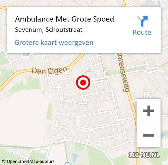 Locatie op kaart van de 112 melding: Ambulance Met Grote Spoed Naar Sevenum, Schoutstraat op 8 januari 2014 15:53