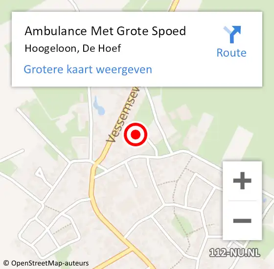 Locatie op kaart van de 112 melding: Ambulance Met Grote Spoed Naar Hoogeloon, De Hoef op 21 januari 2017 18:17