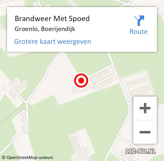 Locatie op kaart van de 112 melding: Brandweer Met Spoed Naar Groenlo, Boerijendijk op 21 januari 2017 18:29