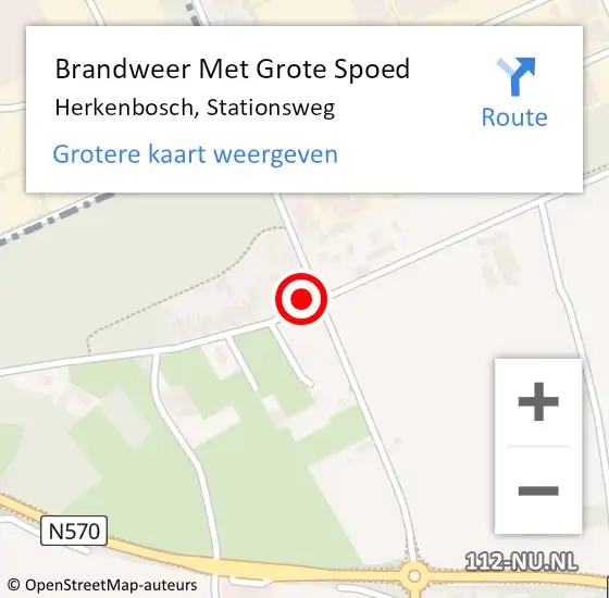 Locatie op kaart van de 112 melding: Brandweer Met Grote Spoed Naar Herkenbosch, Stationsweg op 21 januari 2017 18:47