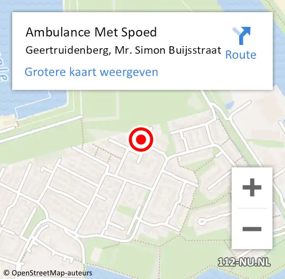 Locatie op kaart van de 112 melding: Ambulance Met Spoed Naar Geertruidenberg, Mr. Simon Buijsstraat op 21 januari 2017 18:52