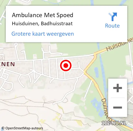 Locatie op kaart van de 112 melding: Ambulance Met Spoed Naar Huisduinen, Badhuisstraat op 21 januari 2017 19:01