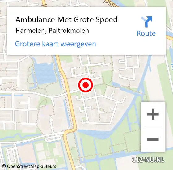 Locatie op kaart van de 112 melding: Ambulance Met Grote Spoed Naar Harmelen, Paltrokmolen op 21 januari 2017 19:13