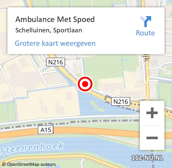 Locatie op kaart van de 112 melding: Ambulance Met Spoed Naar Schelluinen, Sportlaan op 21 januari 2017 20:33