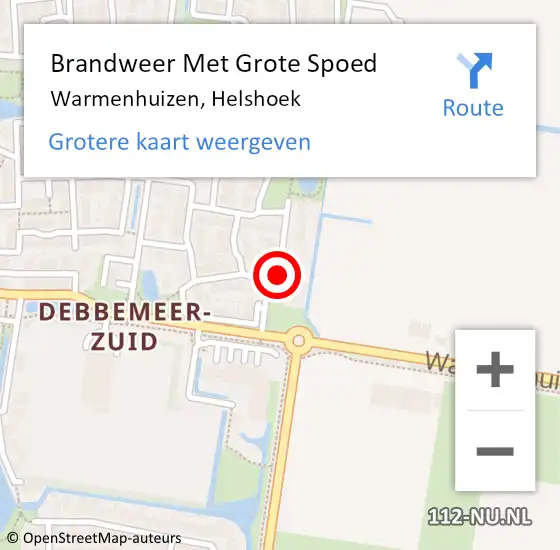 Locatie op kaart van de 112 melding: Brandweer Met Grote Spoed Naar Warmenhuizen, Helshoek op 21 januari 2017 21:50