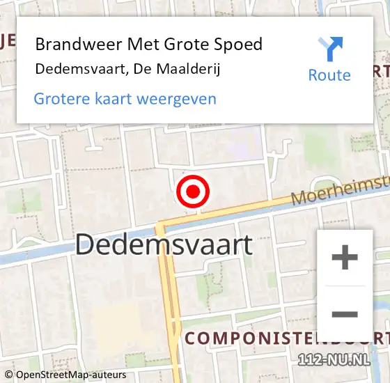 Locatie op kaart van de 112 melding: Brandweer Met Grote Spoed Naar Dedemsvaart, De Maalderij op 21 januari 2017 23:34