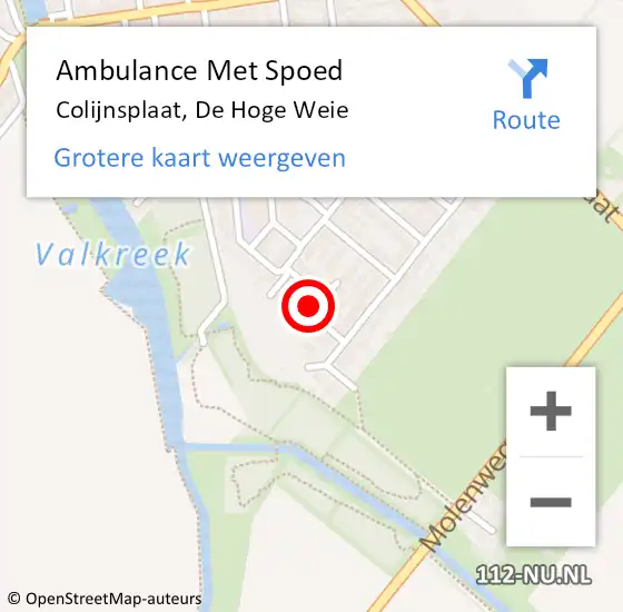 Locatie op kaart van de 112 melding: Ambulance Met Spoed Naar Colijnsplaat, De Hoge Weie op 22 januari 2017 00:10