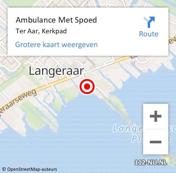 Locatie op kaart van de 112 melding: Ambulance Met Spoed Naar Ter Aar, Kerkpad op 22 januari 2017 01:55