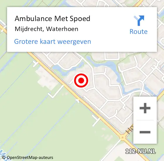 Locatie op kaart van de 112 melding: Ambulance Met Spoed Naar Mijdrecht, Waterhoen op 22 januari 2017 07:23