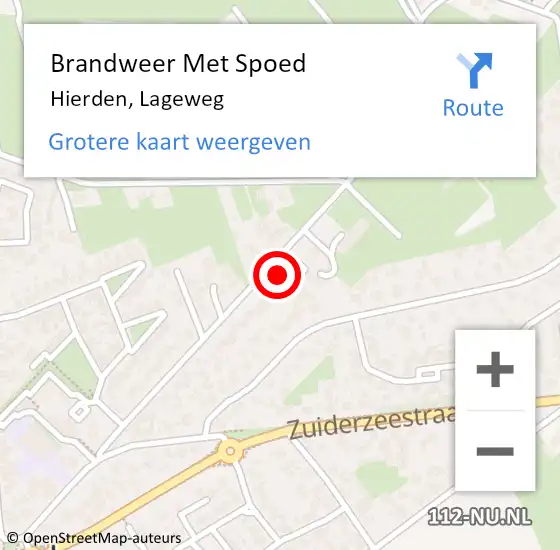 Locatie op kaart van de 112 melding: Brandweer Met Spoed Naar Hierden, Lageweg op 8 januari 2014 16:46
