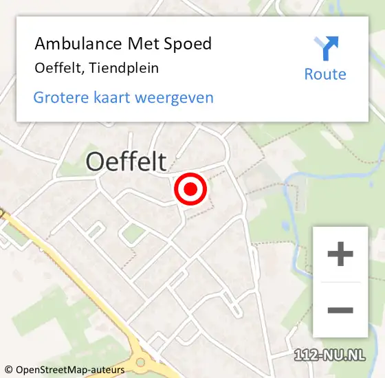 Locatie op kaart van de 112 melding: Ambulance Met Spoed Naar Oeffelt, Tiendplein op 22 januari 2017 08:40