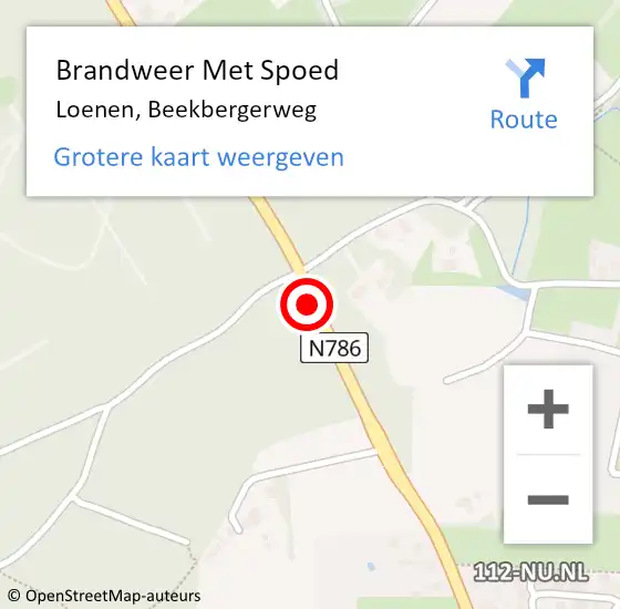 Locatie op kaart van de 112 melding: Brandweer Met Spoed Naar Loenen, Beekbergerweg op 22 januari 2017 08:47