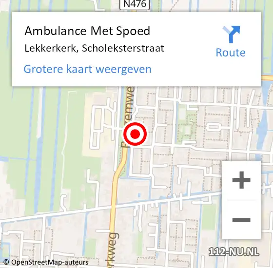 Locatie op kaart van de 112 melding: Ambulance Met Spoed Naar Lekkerkerk, Scholeksterstraat op 22 januari 2017 10:00