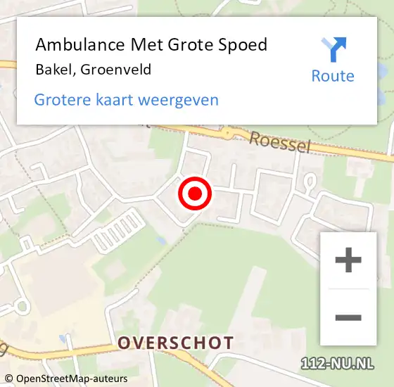 Locatie op kaart van de 112 melding: Ambulance Met Grote Spoed Naar Bakel, Groenveld op 22 januari 2017 12:19