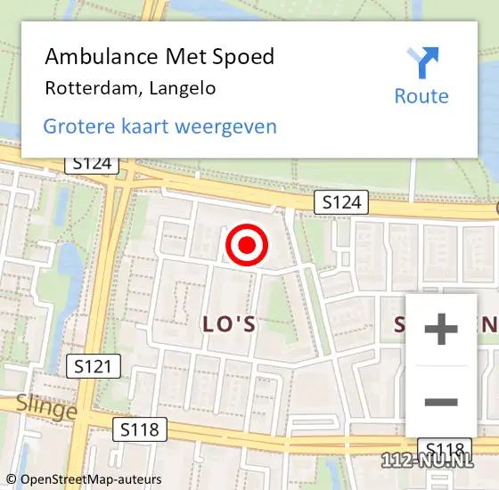 Locatie op kaart van de 112 melding: Ambulance Met Spoed Naar Rotterdam, Langelo op 22 januari 2017 12:34
