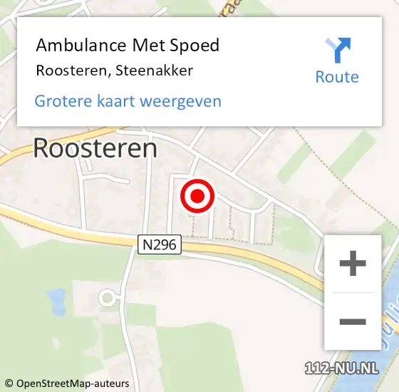 Locatie op kaart van de 112 melding: Ambulance Met Spoed Naar Roosteren, Steenakker op 22 januari 2017 13:04