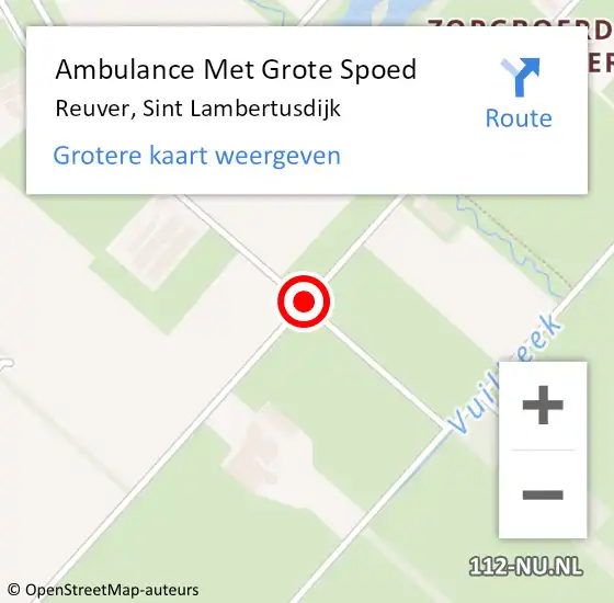 Locatie op kaart van de 112 melding: Ambulance Met Grote Spoed Naar Reuver, Sint Lambertusdijk op 22 januari 2017 14:31