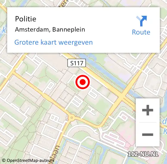 Locatie op kaart van de 112 melding: Politie Amsterdam, Banneplein op 22 januari 2017 14:58