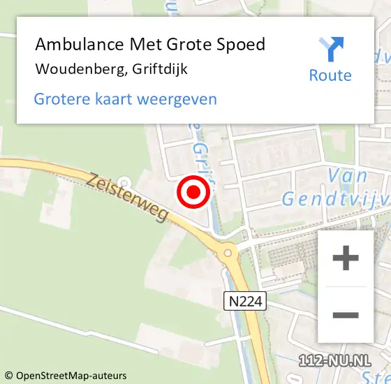 Locatie op kaart van de 112 melding: Ambulance Met Grote Spoed Naar Woudenberg, Griftdijk op 22 januari 2017 15:47