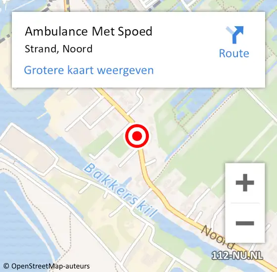 Locatie op kaart van de 112 melding: Ambulance Met Spoed Naar Strand, Noord op 22 januari 2017 15:58