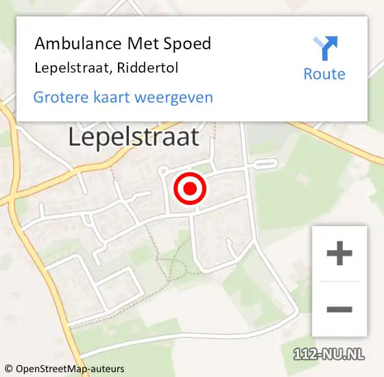 Locatie op kaart van de 112 melding: Ambulance Met Spoed Naar Lepelstraat, Riddertol op 22 januari 2017 16:02