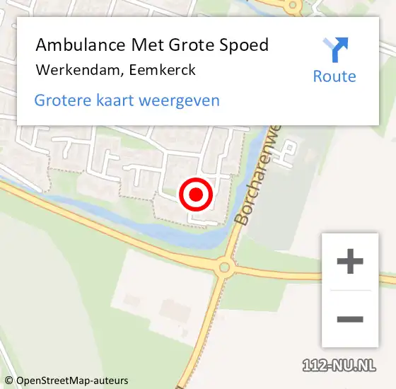 Locatie op kaart van de 112 melding: Ambulance Met Grote Spoed Naar Werkendam, Eemkerck op 22 januari 2017 16:23