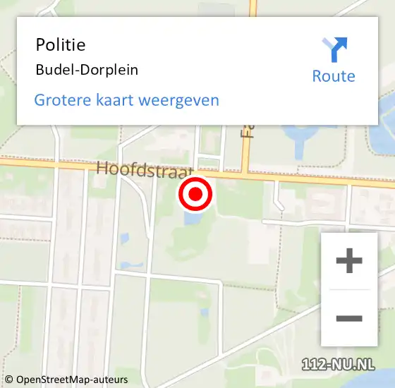 Locatie op kaart van de 112 melding: Politie Budel-Dorplein op 22 januari 2017 18:28