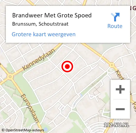 Locatie op kaart van de 112 melding: Brandweer Met Grote Spoed Naar Brunssum, Schoutstraat op 22 januari 2017 19:46