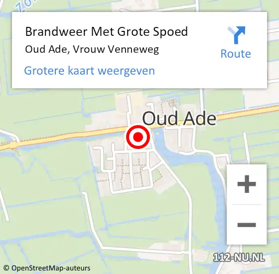 Locatie op kaart van de 112 melding: Brandweer Met Grote Spoed Naar Oud Ade, Vrouw Venneweg op 22 januari 2017 20:48