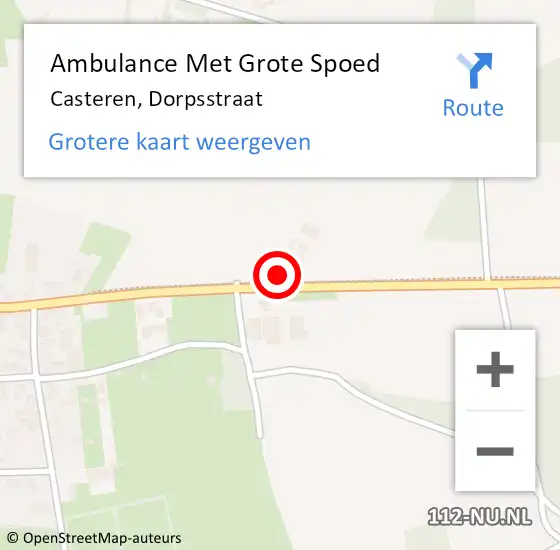 Locatie op kaart van de 112 melding: Ambulance Met Grote Spoed Naar Casteren, Dorpsstraat op 22 januari 2017 22:25