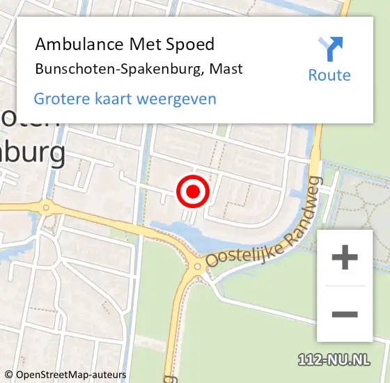 Locatie op kaart van de 112 melding: Ambulance Met Spoed Naar Bunschoten-Spakenburg, Mast op 23 januari 2017 02:15