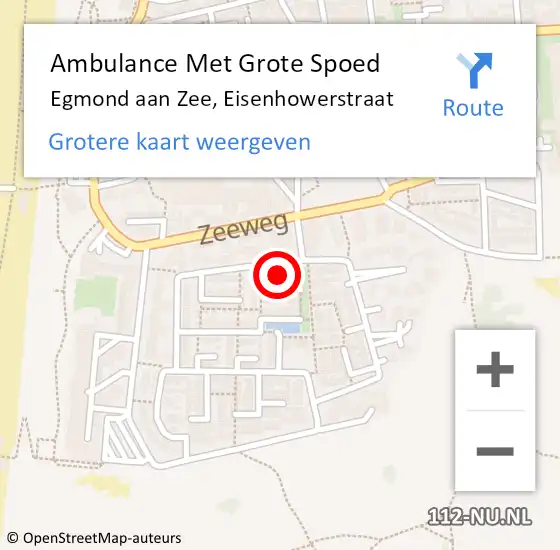 Locatie op kaart van de 112 melding: Ambulance Met Grote Spoed Naar Egmond aan Zee, Eisenhowerstraat op 23 januari 2017 04:25