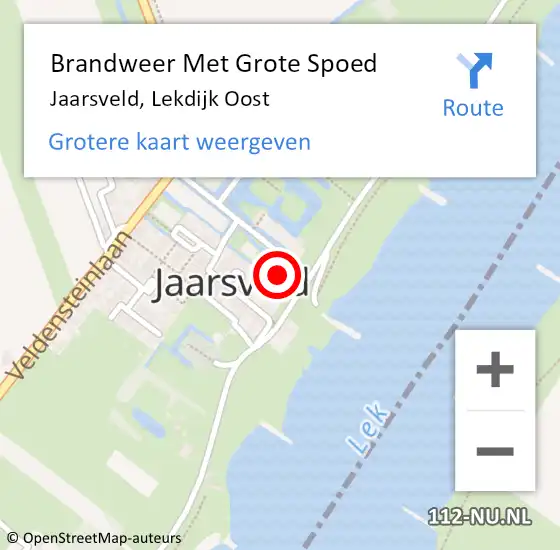 Locatie op kaart van de 112 melding: Brandweer Met Grote Spoed Naar Jaarsveld, Lekdijk Oost op 23 januari 2017 05:30