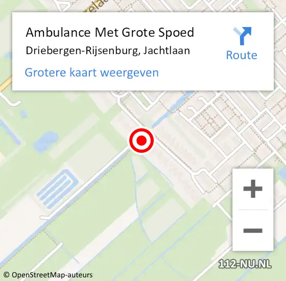 Locatie op kaart van de 112 melding: Ambulance Met Grote Spoed Naar Driebergen-Rijsenburg, Jachtlaan op 23 januari 2017 06:32