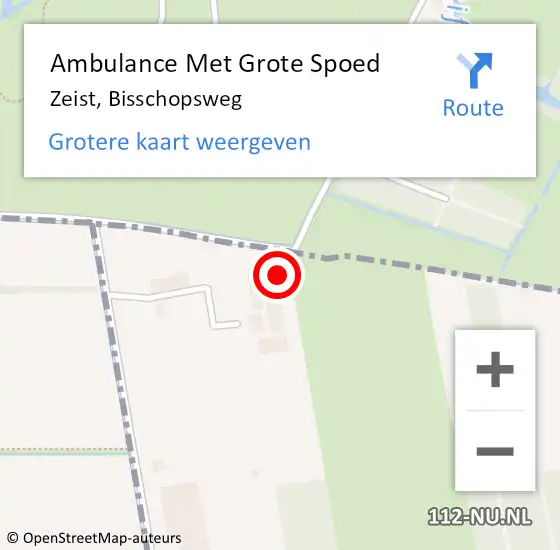 Locatie op kaart van de 112 melding: Ambulance Met Grote Spoed Naar Zeist, Bisschopsweg op 23 januari 2017 07:14