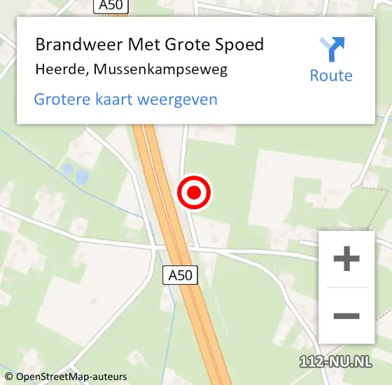 Locatie op kaart van de 112 melding: Brandweer Met Grote Spoed Naar Heerde, Mussenkampseweg op 23 januari 2017 07:30