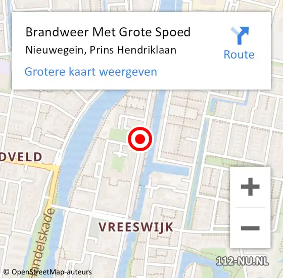 Locatie op kaart van de 112 melding: Brandweer Met Grote Spoed Naar Nieuwegein, Prins Hendriklaan op 23 januari 2017 07:35