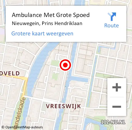 Locatie op kaart van de 112 melding: Ambulance Met Grote Spoed Naar Nieuwegein, Prins Hendriklaan op 23 januari 2017 07:36