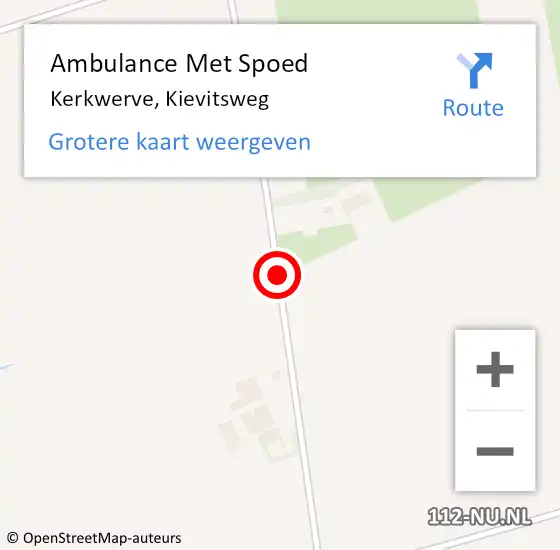 Locatie op kaart van de 112 melding: Ambulance Met Spoed Naar Kerkwerve, Kievitsweg op 23 januari 2017 08:04