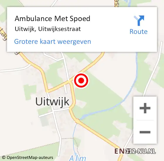 Locatie op kaart van de 112 melding: Ambulance Met Spoed Naar Uitwijk, Uitwijksestraat op 23 januari 2017 08:34