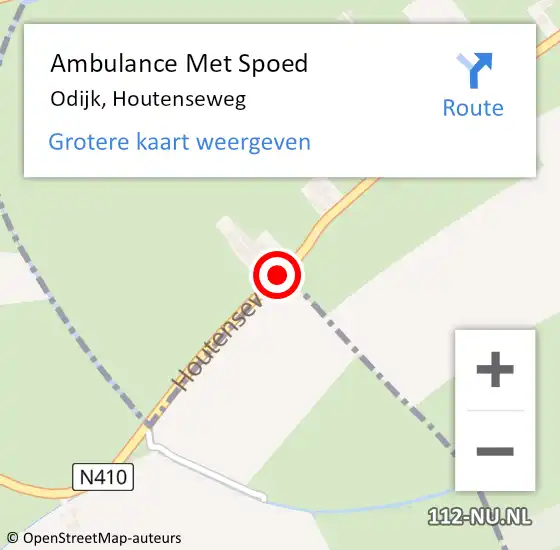 Locatie op kaart van de 112 melding: Ambulance Met Spoed Naar Odijk, Houtenseweg op 23 januari 2017 09:37