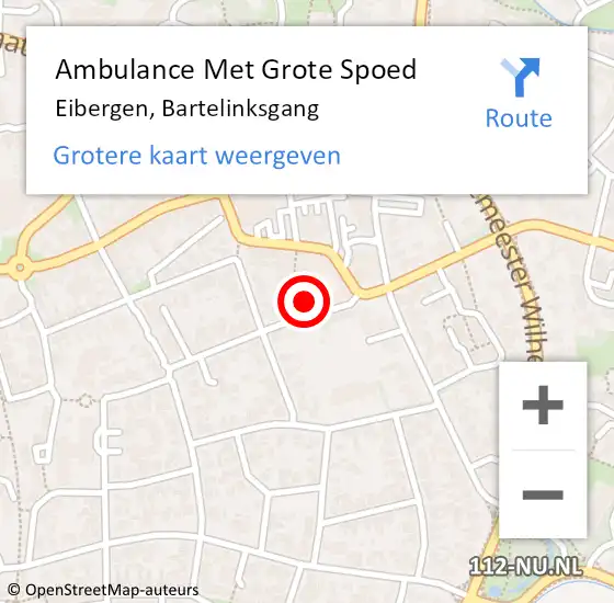 Locatie op kaart van de 112 melding: Ambulance Met Grote Spoed Naar Eibergen, Bartelinksgang op 23 januari 2017 09:45