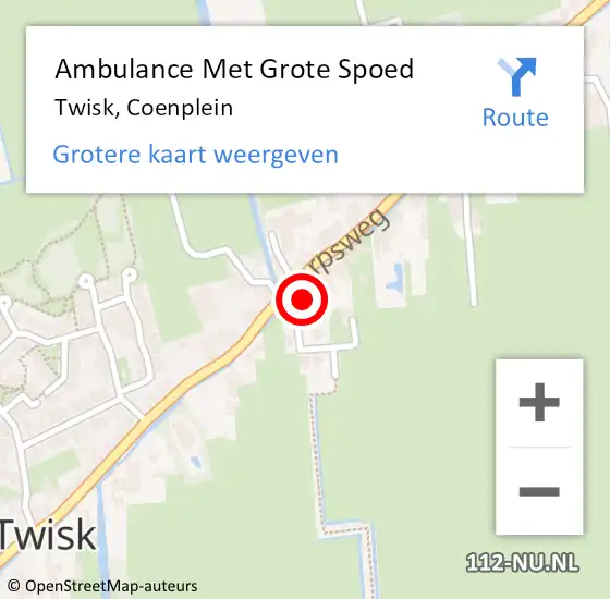 Locatie op kaart van de 112 melding: Ambulance Met Grote Spoed Naar Twisk, Coenplein op 23 januari 2017 10:11