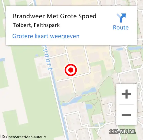 Locatie op kaart van de 112 melding: Brandweer Met Grote Spoed Naar Tolbert, Feithspark op 23 januari 2017 11:15